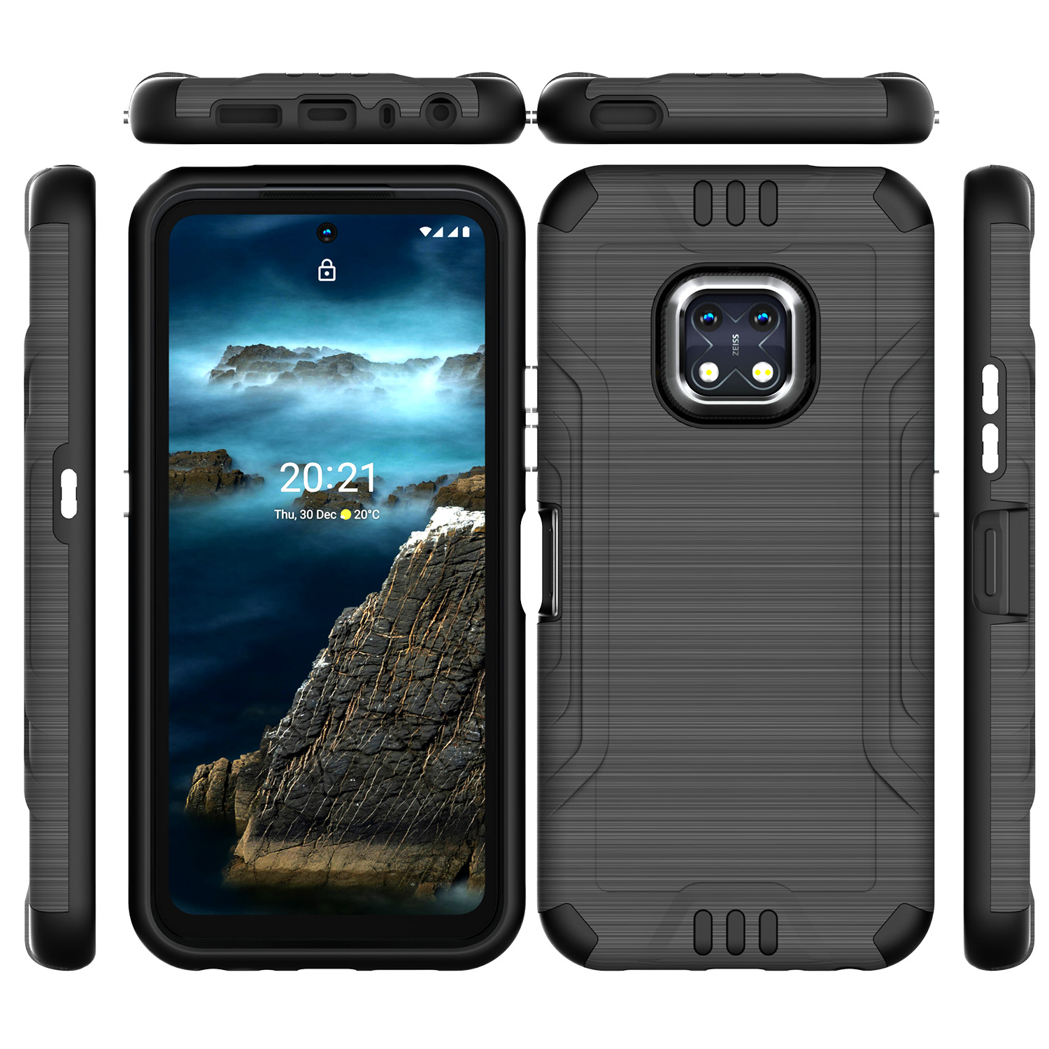 For Nokia XR20 Heavy Duty Metallic Tough ShockProof Premium Hybrid Case Cover