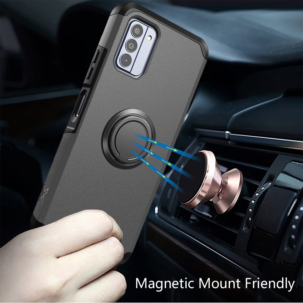 Für Nokia G310 5G Hülle Dual Layered Robust Cover mit Ring Ständer + Hartglas - Bild 9 von 30