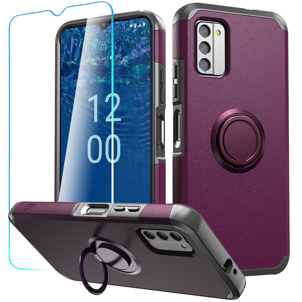Für Nokia G310 5G Hülle Dual Layered Robust Cover mit Ring Ständer + Hartglas - Bild 19 von 30