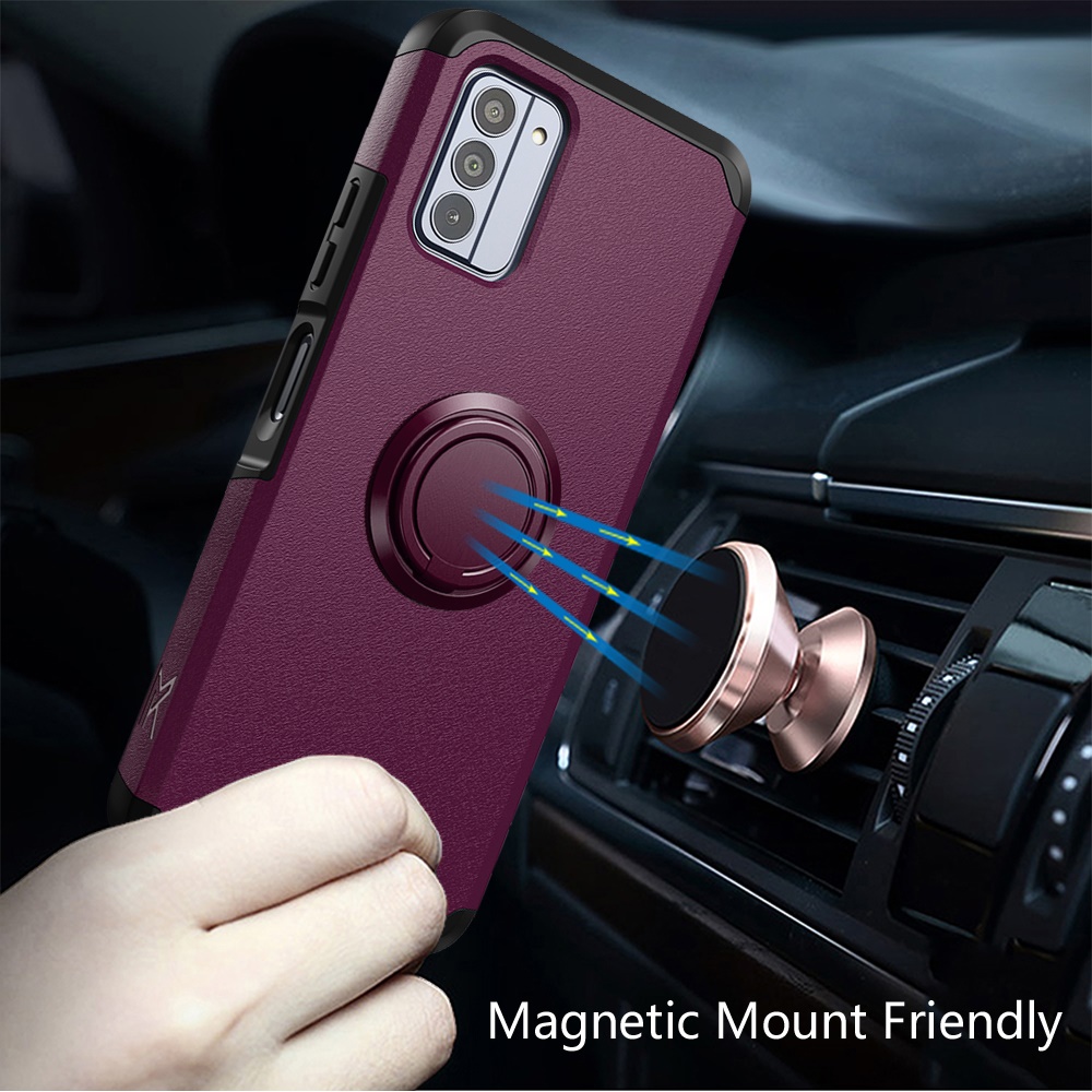 Für Nokia G310 5G Hülle Dual Layered Robust Cover mit Ring Ständer + Hartglas - Bild 21 von 30