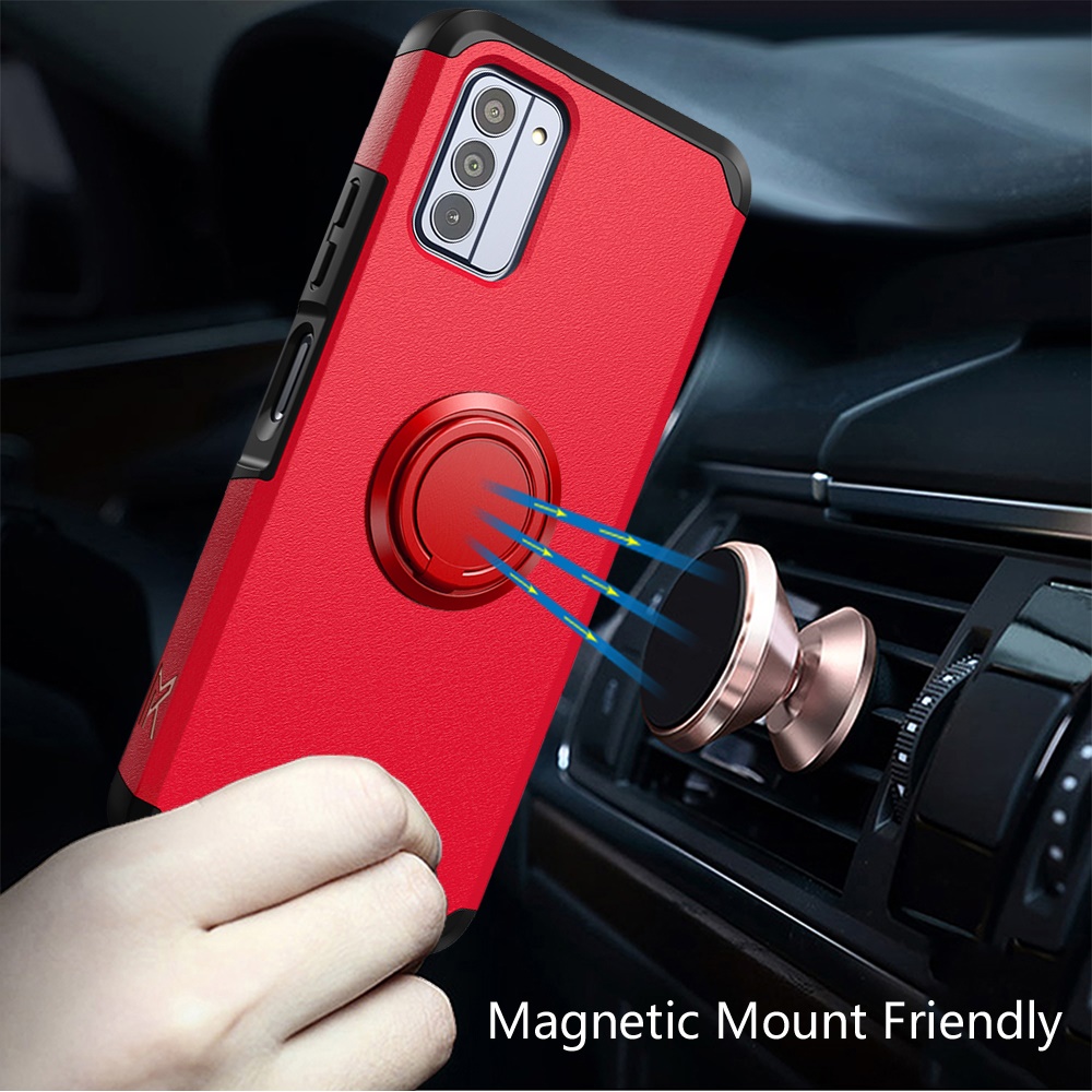 Für Nokia G310 5G Hülle Dual Layered Robust Cover mit Ring Ständer + Hartglas - Bild 27 von 30