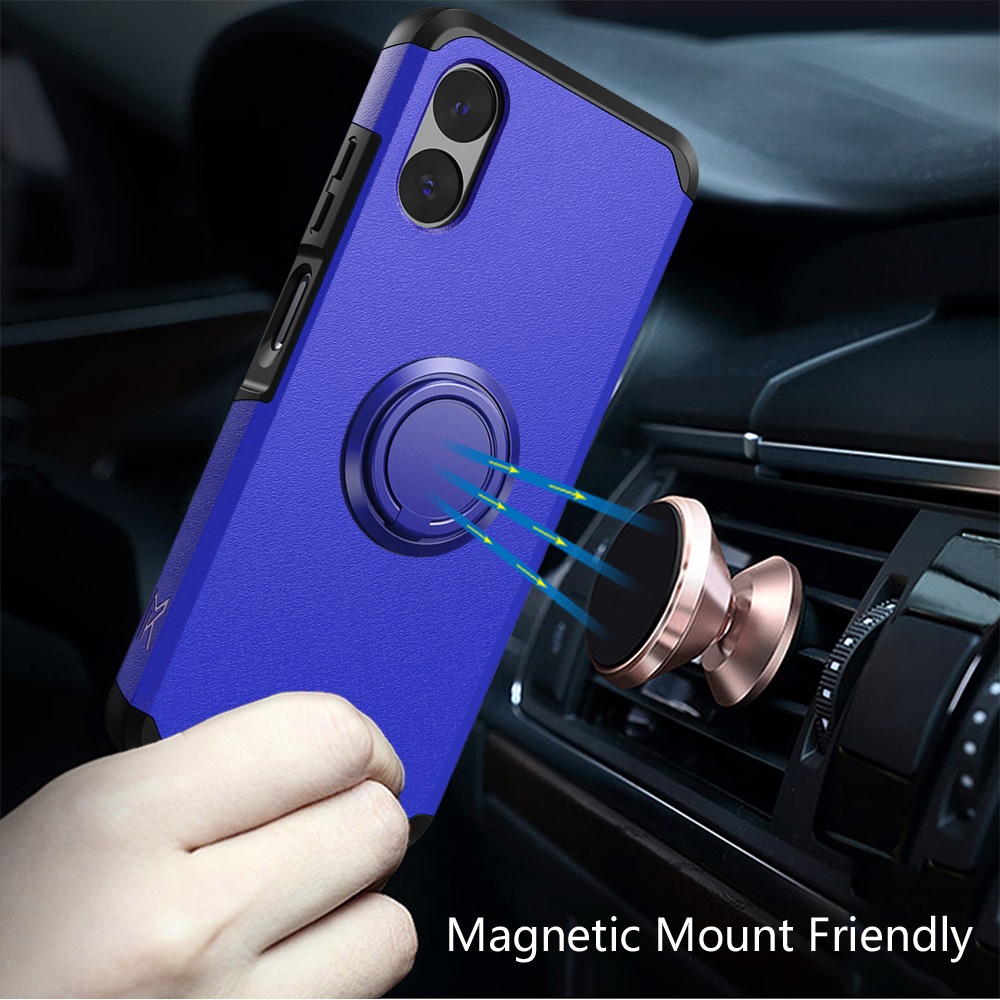 For Moto G Play 2024 Case Cover Tough Slim Hybrid Ring Stand + Tempered Glass - Picture 14 of 35