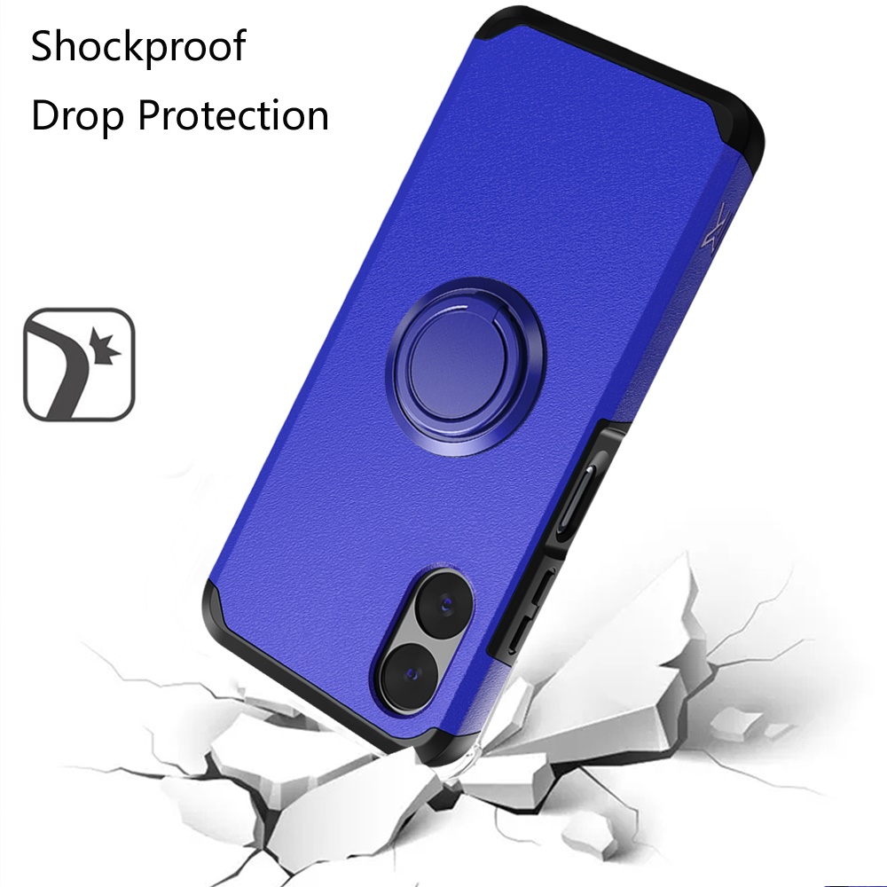 For Moto G Play 2024 Case Cover Tough Slim Hybrid Ring Stand + Tempered Glass - Picture 15 of 35