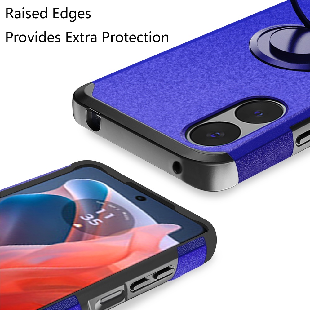 For Moto G Play 2024 Case Cover Tough Slim Hybrid Ring Stand + Tempered Glass - Picture 16 of 35