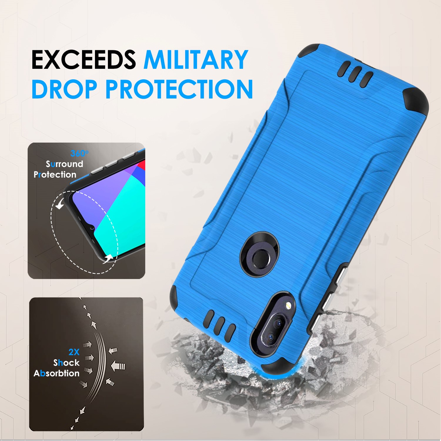 Für Alcatel Lumos (DALN5023) Axel (5002R) stoßfeste Hybrid Handy Hülle Cover - Bild 9 von 39