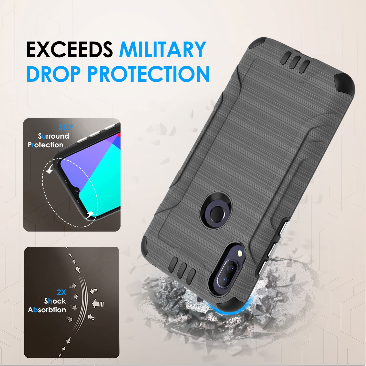Für Alcatel Lumos (DALN5023) Axel (5002R) stoßfeste Hybrid Handy Hülle Cover - Bild 19 von 39