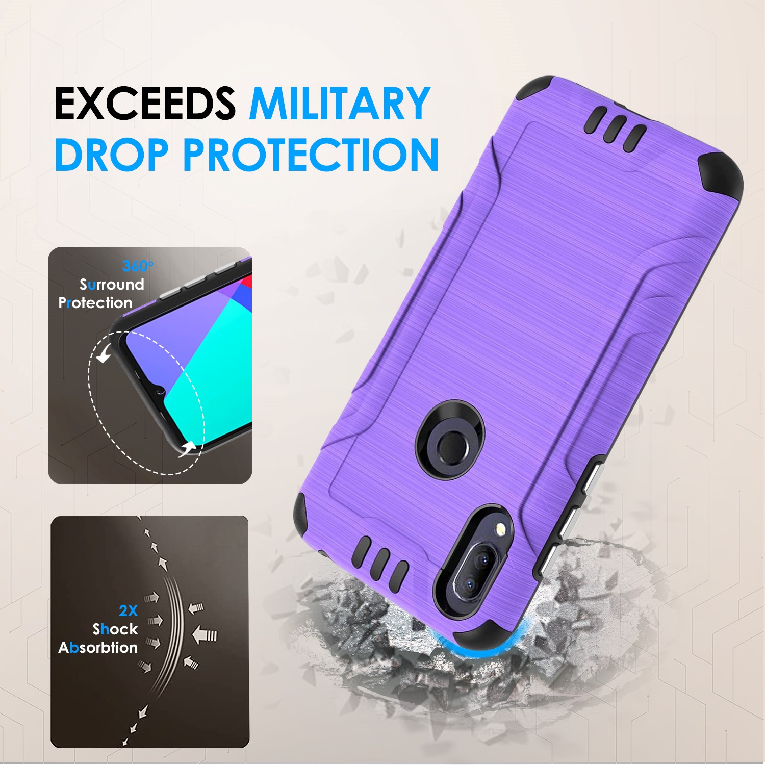 Für Alcatel Lumos (DALN5023) Axel (5002R) stoßfeste Hybrid Handy Hülle Cover - Bild 14 von 39