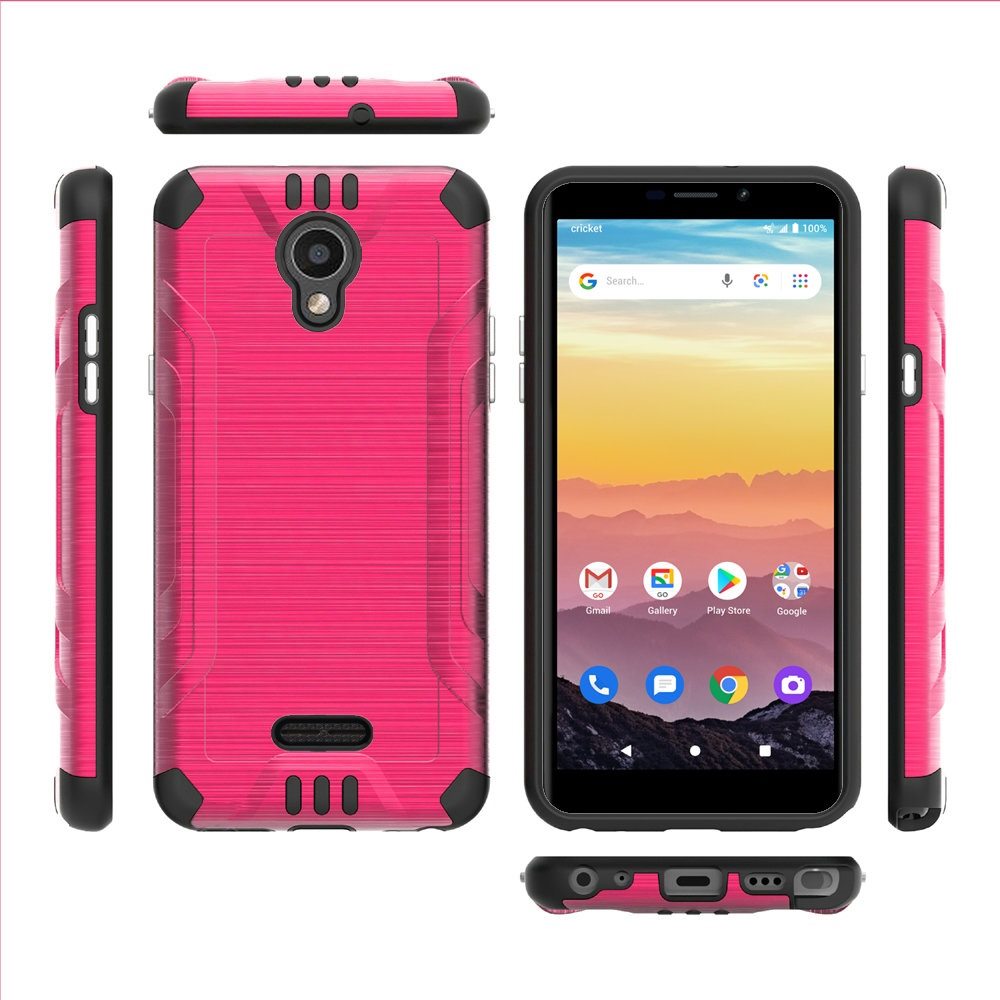 For Cricket Vision 3, AT&T Calypso Magnetic Metallic Design Hybrid Cover Case - Photo 25 sur 48