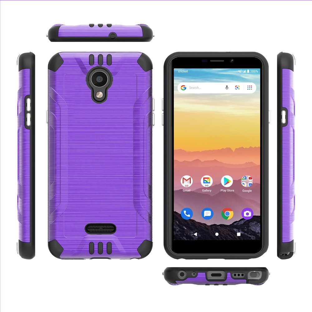 For Cricket Vision 3, AT&T Calypso Magnetic Metallic Design Hybrid Cover Case - Photo 13 sur 48