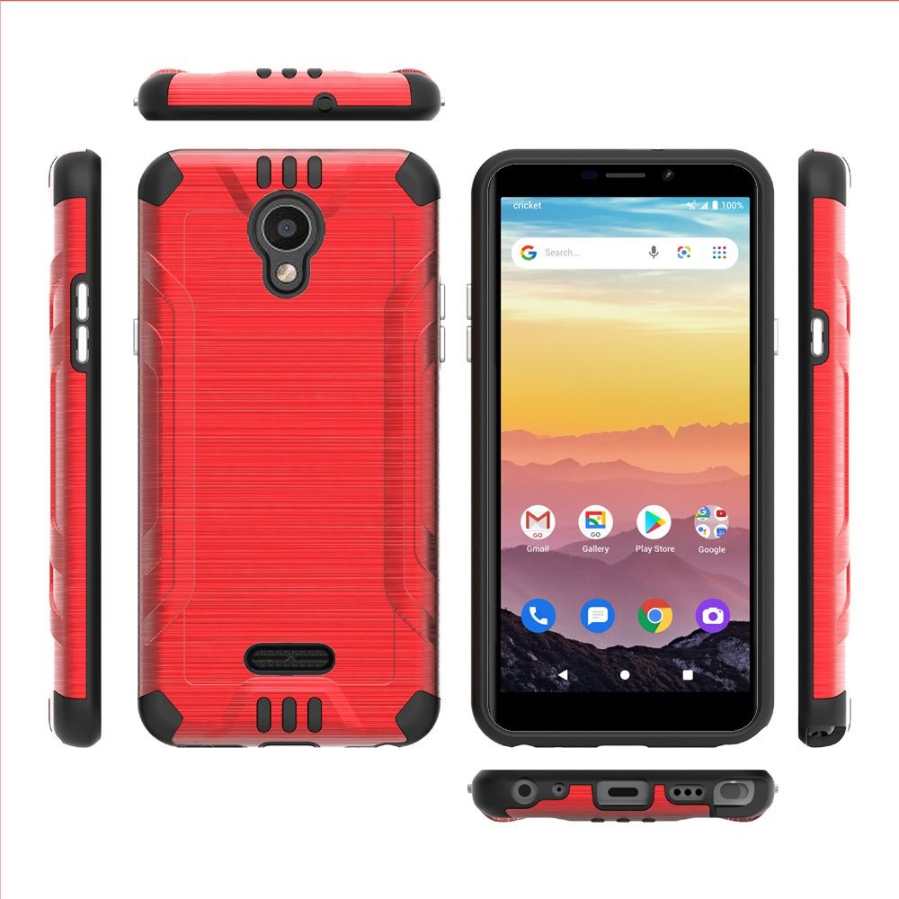 For Cricket Vision 3, AT&T Calypso Magnetic Metallic Design Hybrid Cover Case - Photo 31 sur 48