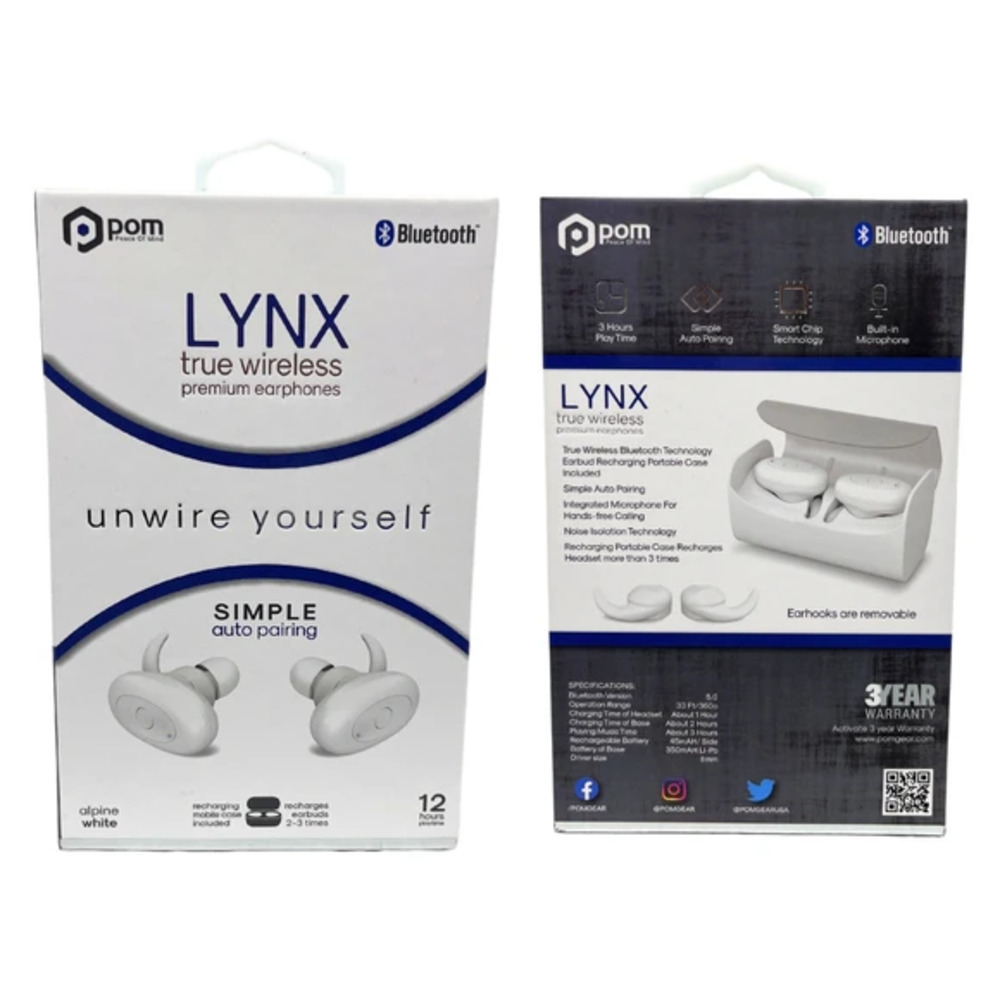 LYNX True Wireless Earbuds - White (LANE B9)
