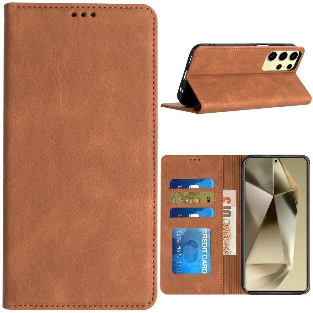 For Samsung Galaxy S24 Case Premium Soft Vegan Leather Phone Wallet Cover - Photo 7 sur 10