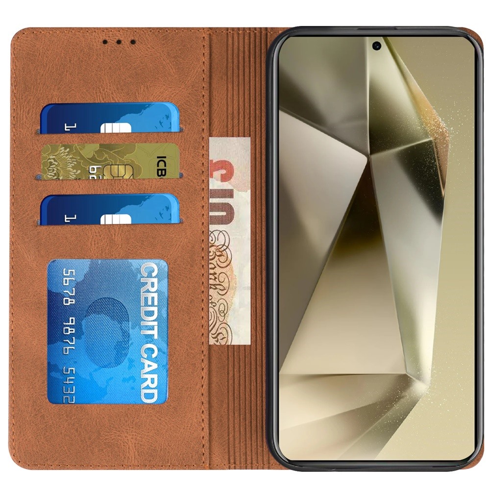 For Samsung Galaxy S24 Case Premium Soft Vegan Leather Phone Wallet Cover - Photo 8 sur 10