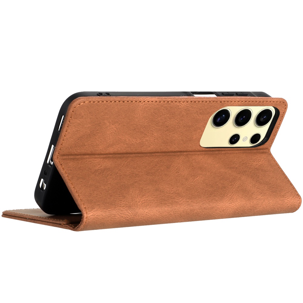 For Samsung Galaxy S24 Case Premium Soft Vegan Leather Phone Wallet Cover - Photo 9 sur 10