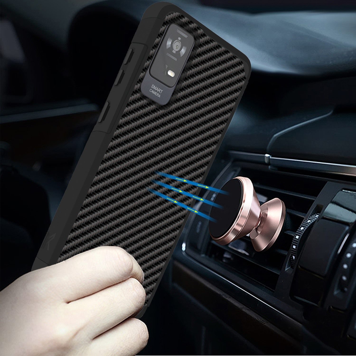 For TCL ION X Tough Strong MetKase Hybrid (Magnet Mount Friendly) Case Cover - Photo 10 sur 68