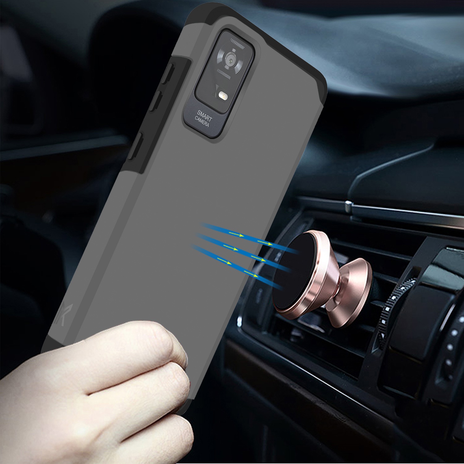 For TCL ION X Tough Strong MetKase Hybrid (Magnet Mount Friendly) Case Cover - Photo 18 sur 68