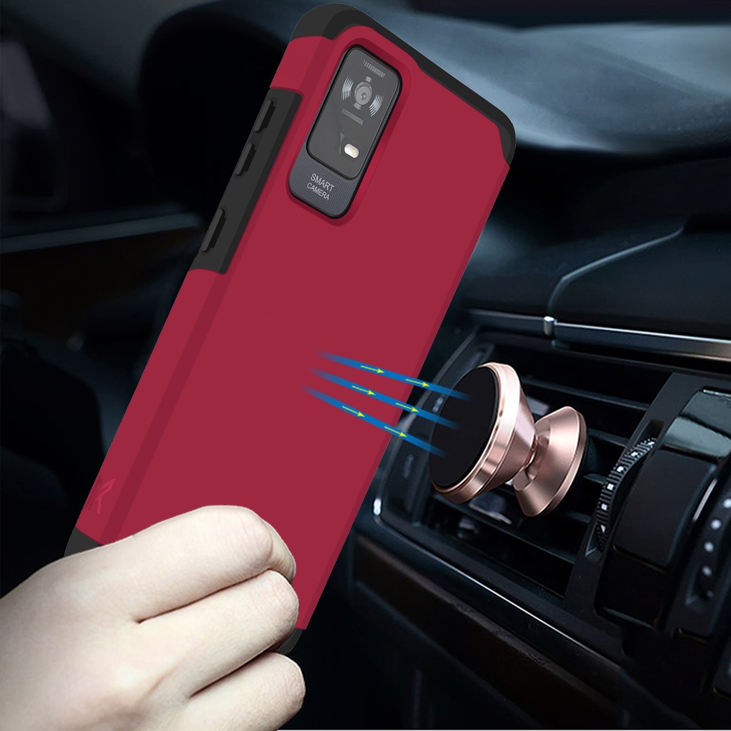 For TCL ION X Tough Strong MetKase Hybrid (Magnet Mount Friendly) Case Cover - Photo 62 sur 68