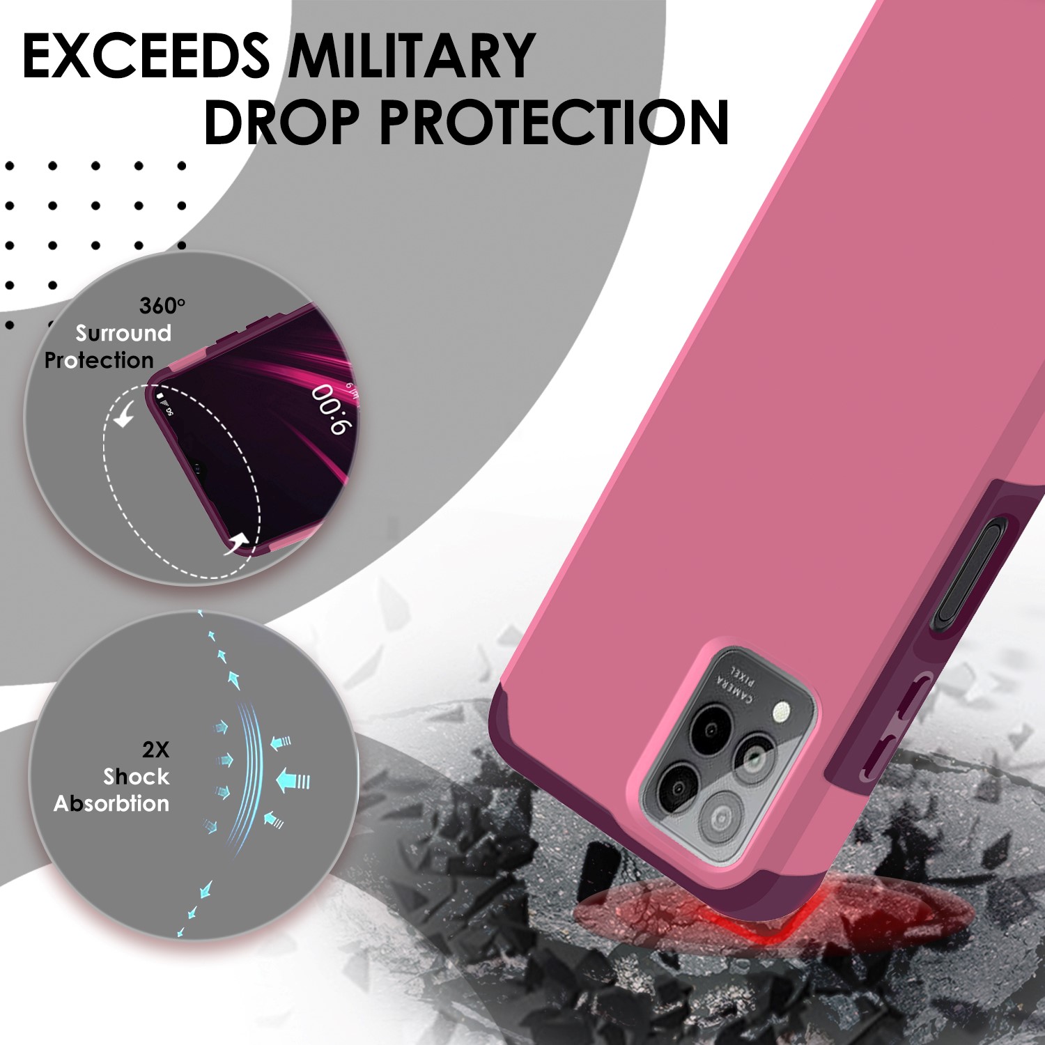 Funda Carcasa Híbrida Doble Capa Resistente Fuerte Para Revvl 6 Pro 5G (Amigable para Montaje) - Imagen 56 de 98