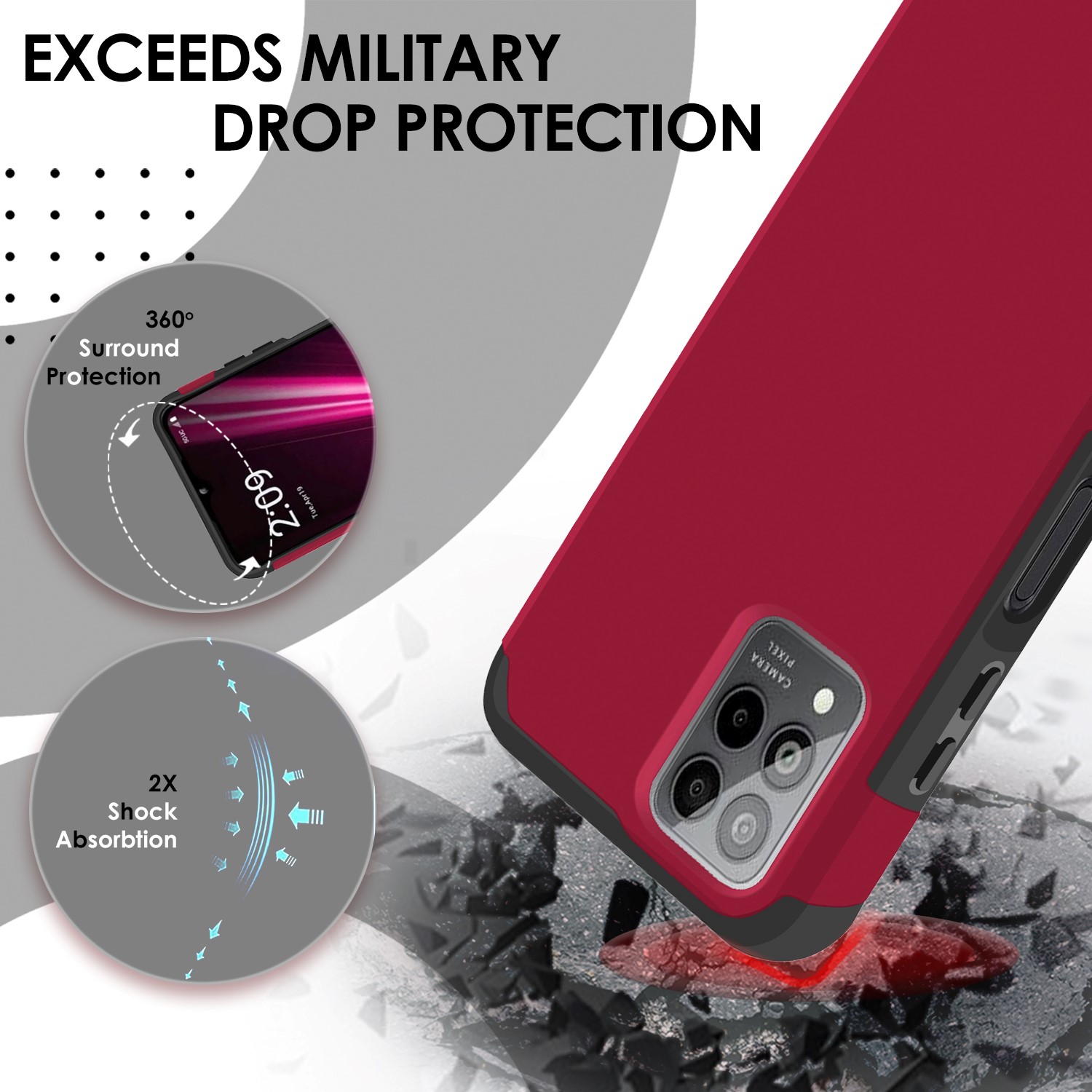 Funda Carcasa Híbrida Doble Capa Resistente Fuerte Para Revvl 6 Pro 5G (Amigable para Montaje) - Imagen 91 de 98
