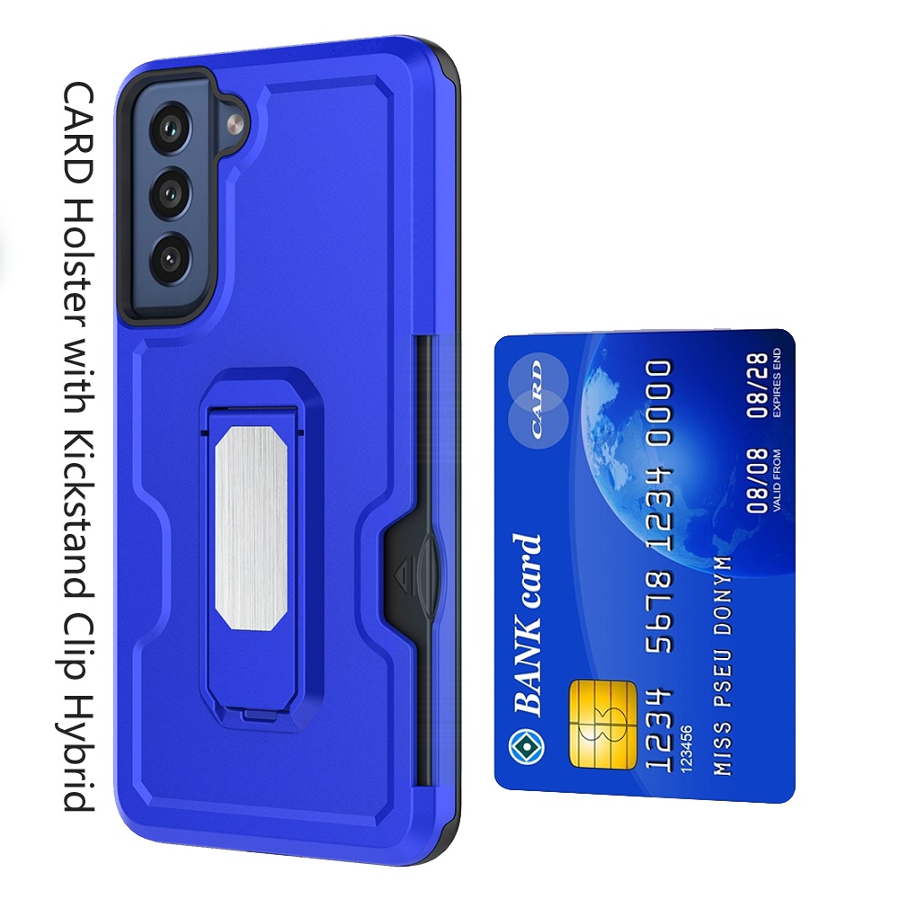 Fondina CARD per Samsung Galaxy S22 con clip cavalletto custodia robusta ibrida - Foto 12 di 28