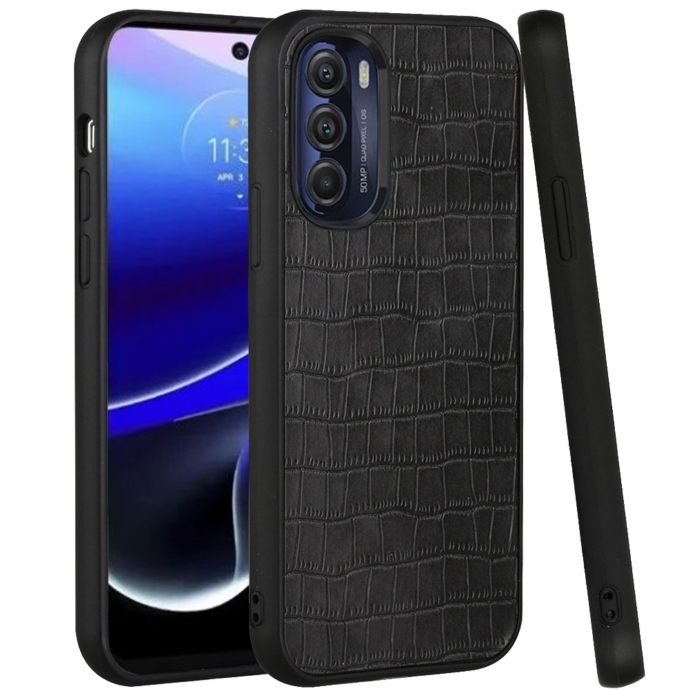 For Moto G Stylus 5G 2022 Case Hard Synthetic Leather Croc Design Fashion Cover - Zdjęcie 5 z 12