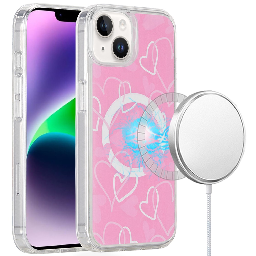 Für iPhone 13/14 Hülle Magnet Kreis Bedruckt UV Design Cover + Hartglas - Bild 7 von 18