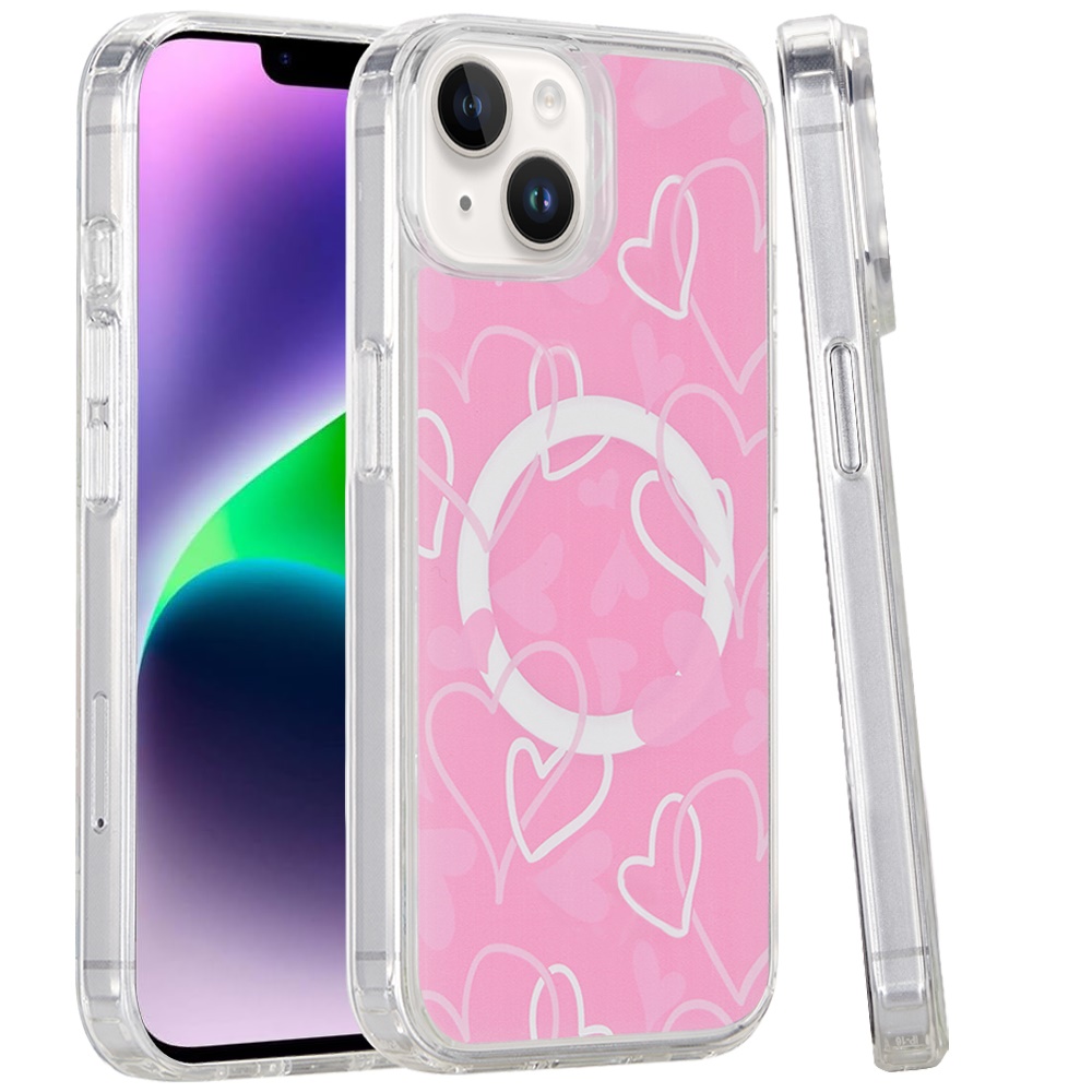 Für iPhone 13/14 Hülle Magnet Kreis Bedruckt UV Design Cover + Hartglas - Bild 8 von 18