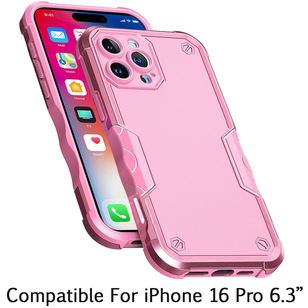 For iPhone 16 Pro 6.3in Case Rugged Grip Design Shockproof Cover +Tempered Glass - Picture 8 of 12