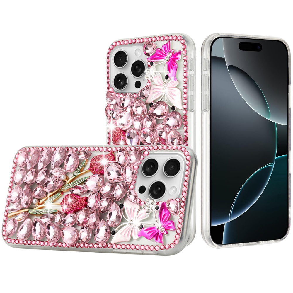 Custodia per iPhone 16 PRO MAX completa di strass + vetro temperato - Foto 17 di 25