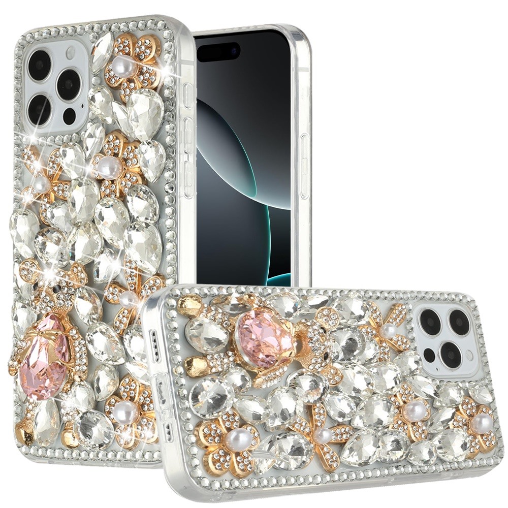 Custodia per iPhone 16 PRO MAX completa di strass + vetro temperato - Foto 23 di 25