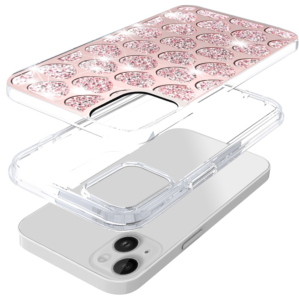 Für iPhone 13/14 Hülle Schimmernd Bling Hybrid Handyhülle + Hartglas - Bild 13 von 26