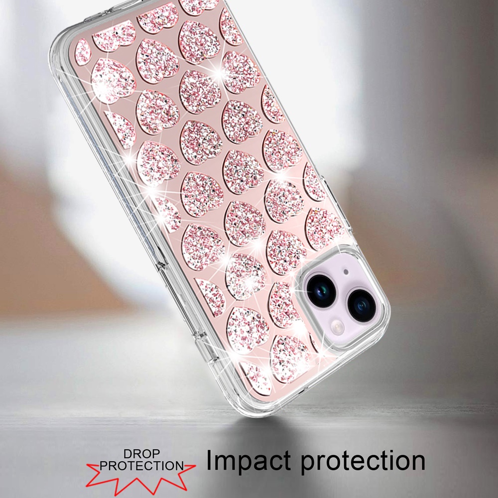 Für iPhone 13/14 Hülle Schimmernd Bling Hybrid Handyhülle + Hartglas - Bild 14 von 26
