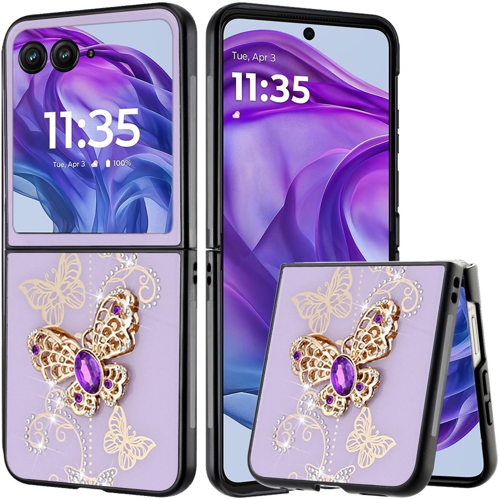 Für Motorola Razr + Plus 2024 Hülle Diamant Glitzer Charms Bling Mode Cover - Bild 5 von 16