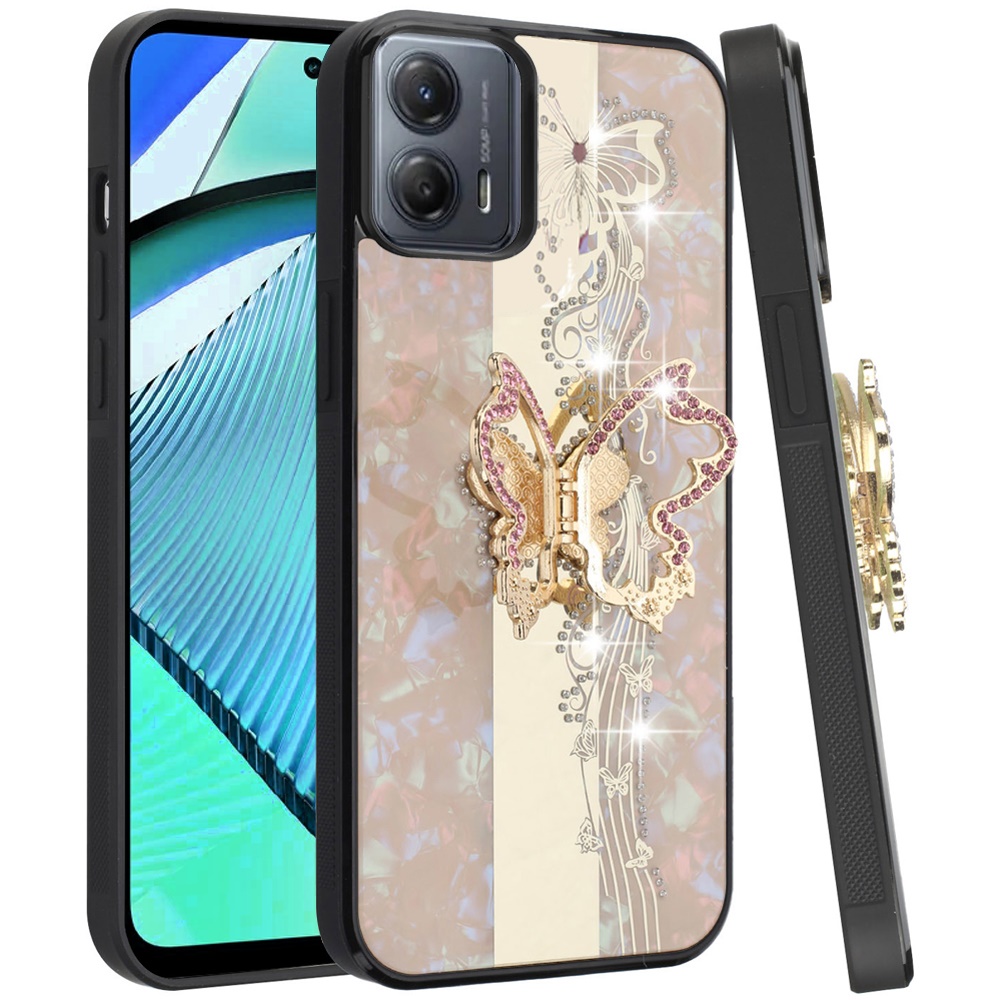 For Moto G Power 5G 2024 Case Diamond Charms Glitter Bling Cover +Tempered Glass - Picture 2 of 36