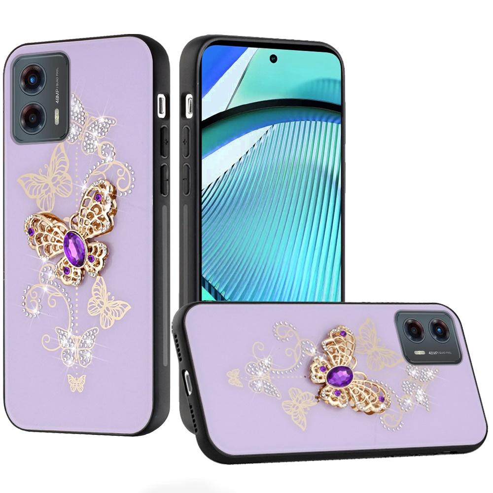 For Moto G Power 5G 2024 Case Diamond Charms Glitter Bling Cover +Tempered Glass - Picture 16 of 36