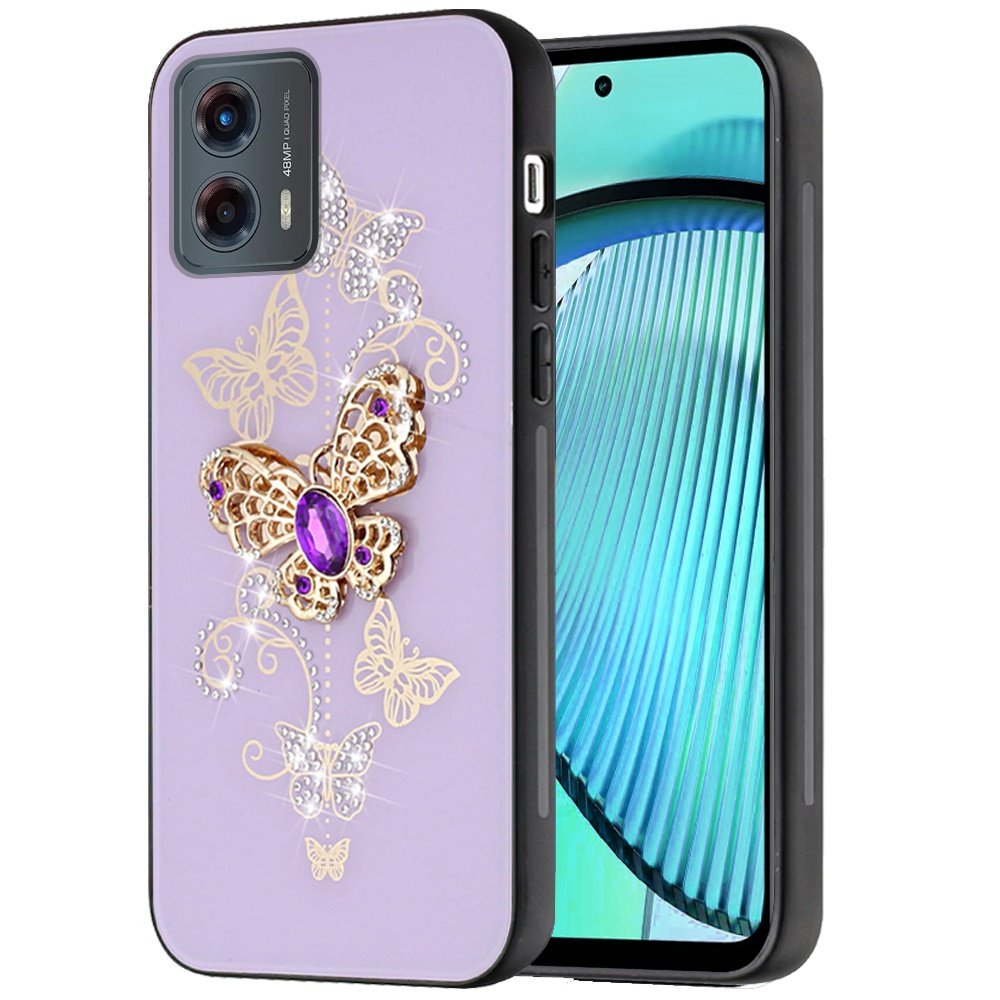 For Moto G Power 5G 2024 Case Diamond Charms Glitter Bling Cover +Tempered Glass - Picture 17 of 36