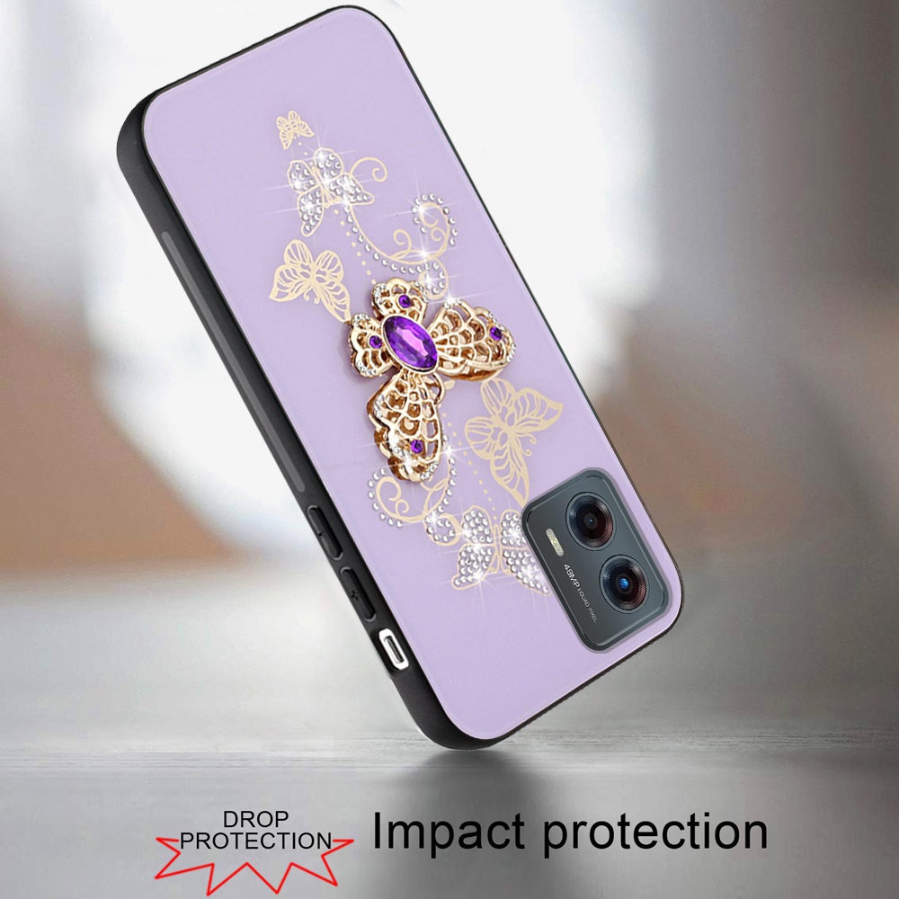 For Moto G Power 5G 2024 Case Diamond Charms Glitter Bling Cover +Tempered Glass - Picture 18 of 36