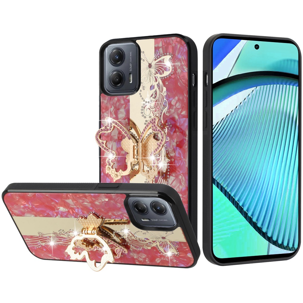 For Moto G Power 5G 2024 Case Diamond Charms Glitter Bling Cover +Tempered Glass - Picture 10 of 36