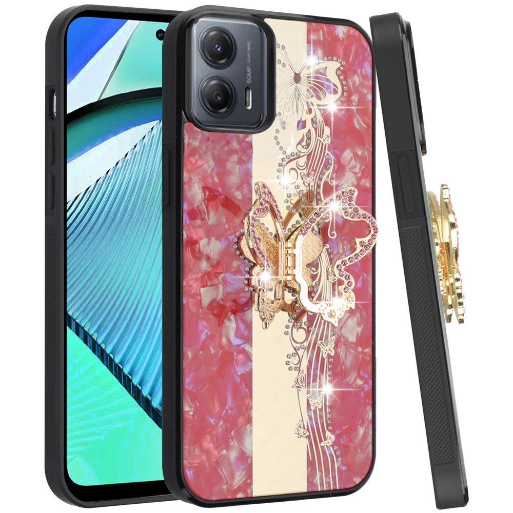 For Moto G Power 5G 2024 Case Diamond Charms Glitter Bling Cover +Tempered Glass - Picture 11 of 36