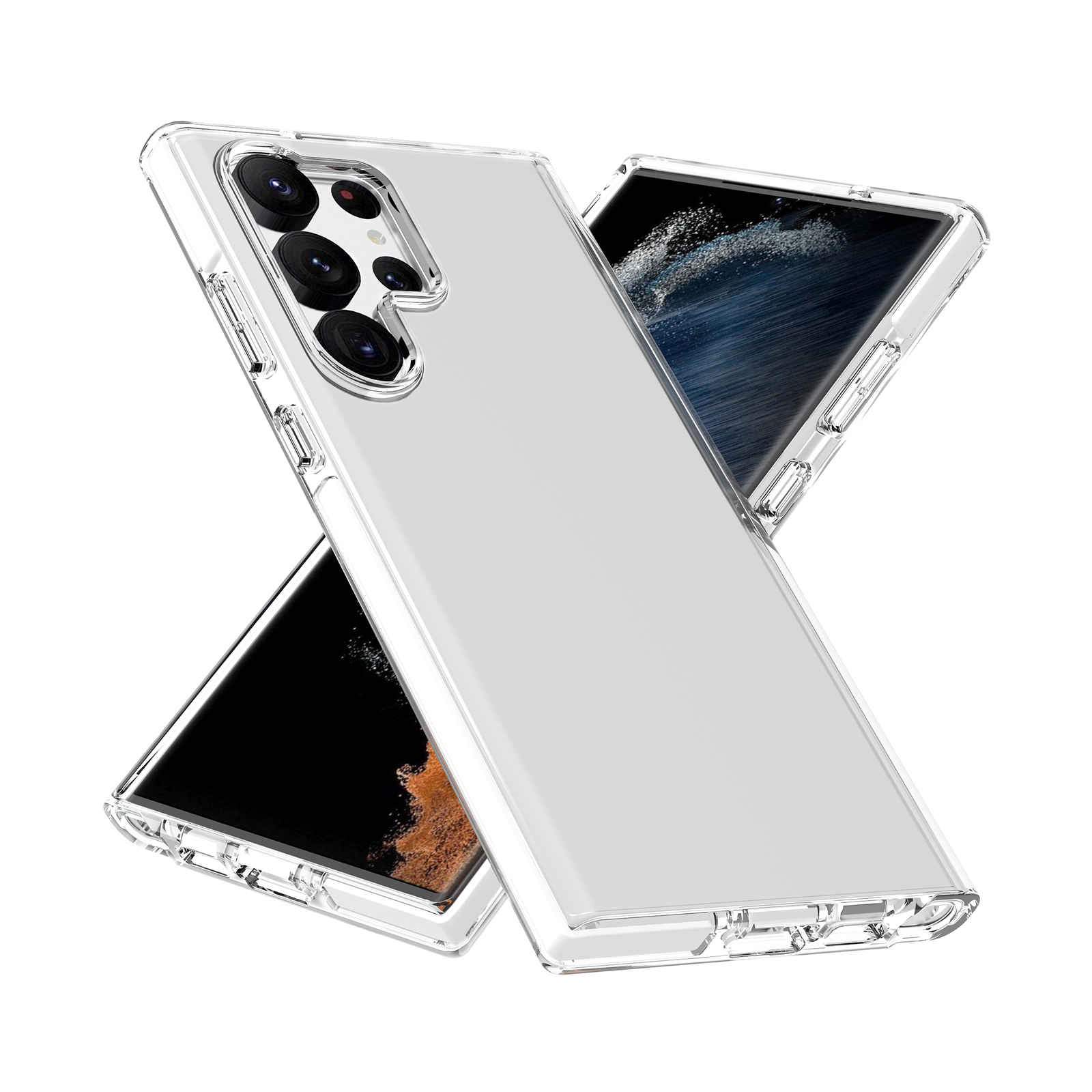 Funda protectora delgada transparente posterior transparente con borde de color para Samsung S23 Plus - Imagen 11 de 11