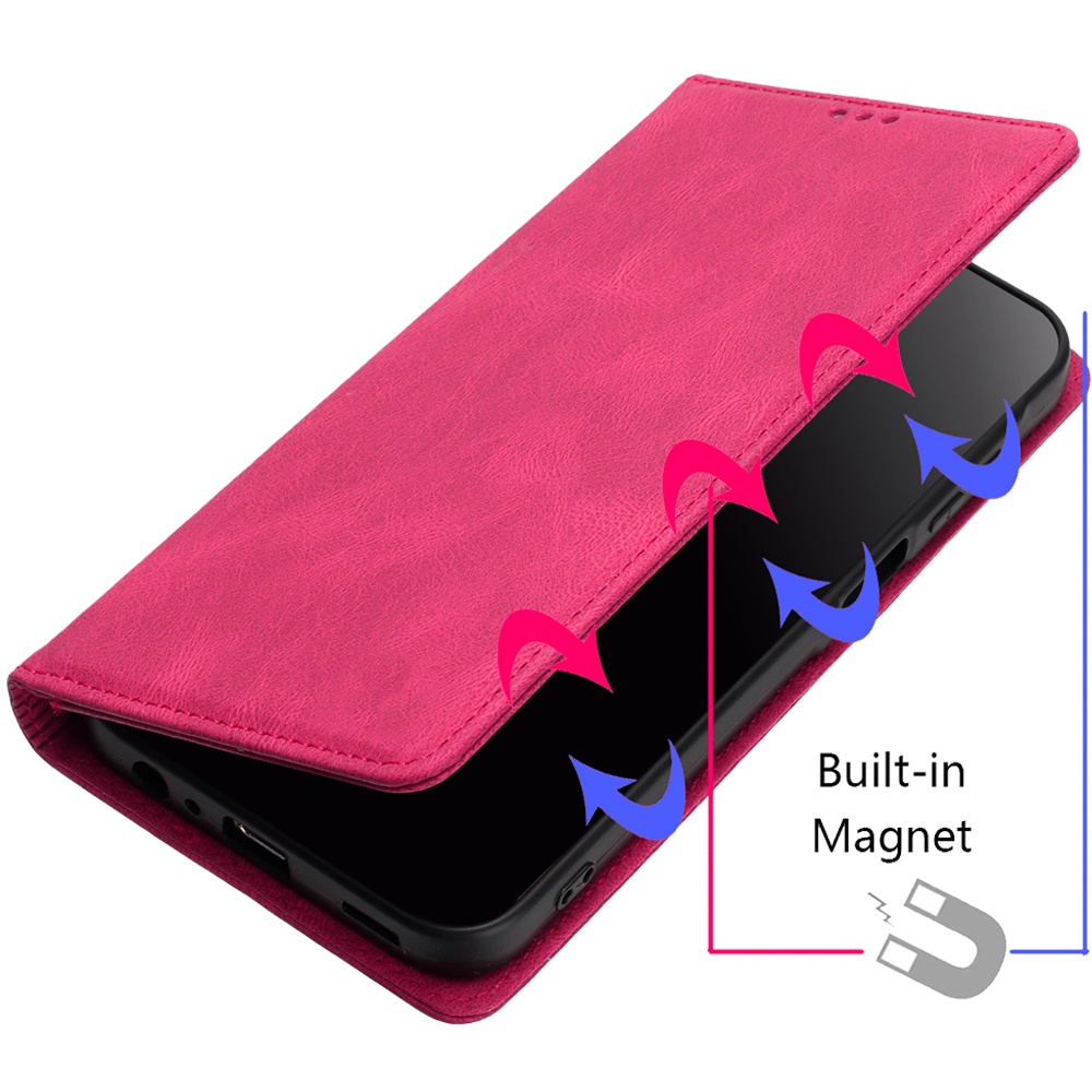 For Moto G Stylus 5G 2024 Case Phone Wallet PU Vegan Leather + Tempered Glass - Photo 11 sur 23