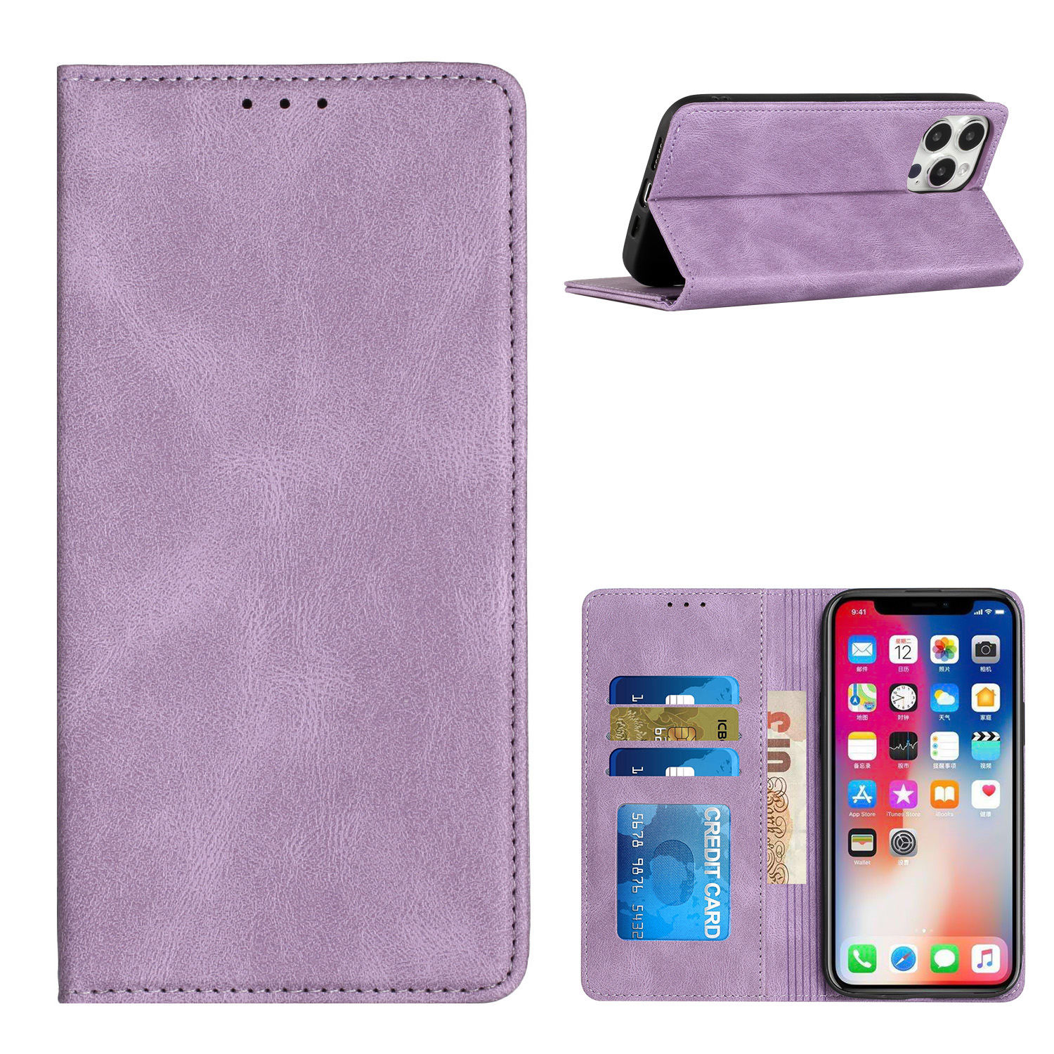 For Samsung A15 5G Case Phone Wallet Premium PU Vegan Leather + Tempered Glass - Photo 10 sur 24