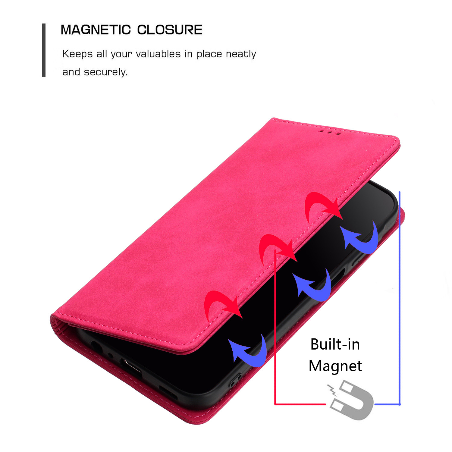 For Samsung A15 5G Case Phone Wallet Premium PU Vegan Leather + Tempered Glass - Photo 18 sur 24