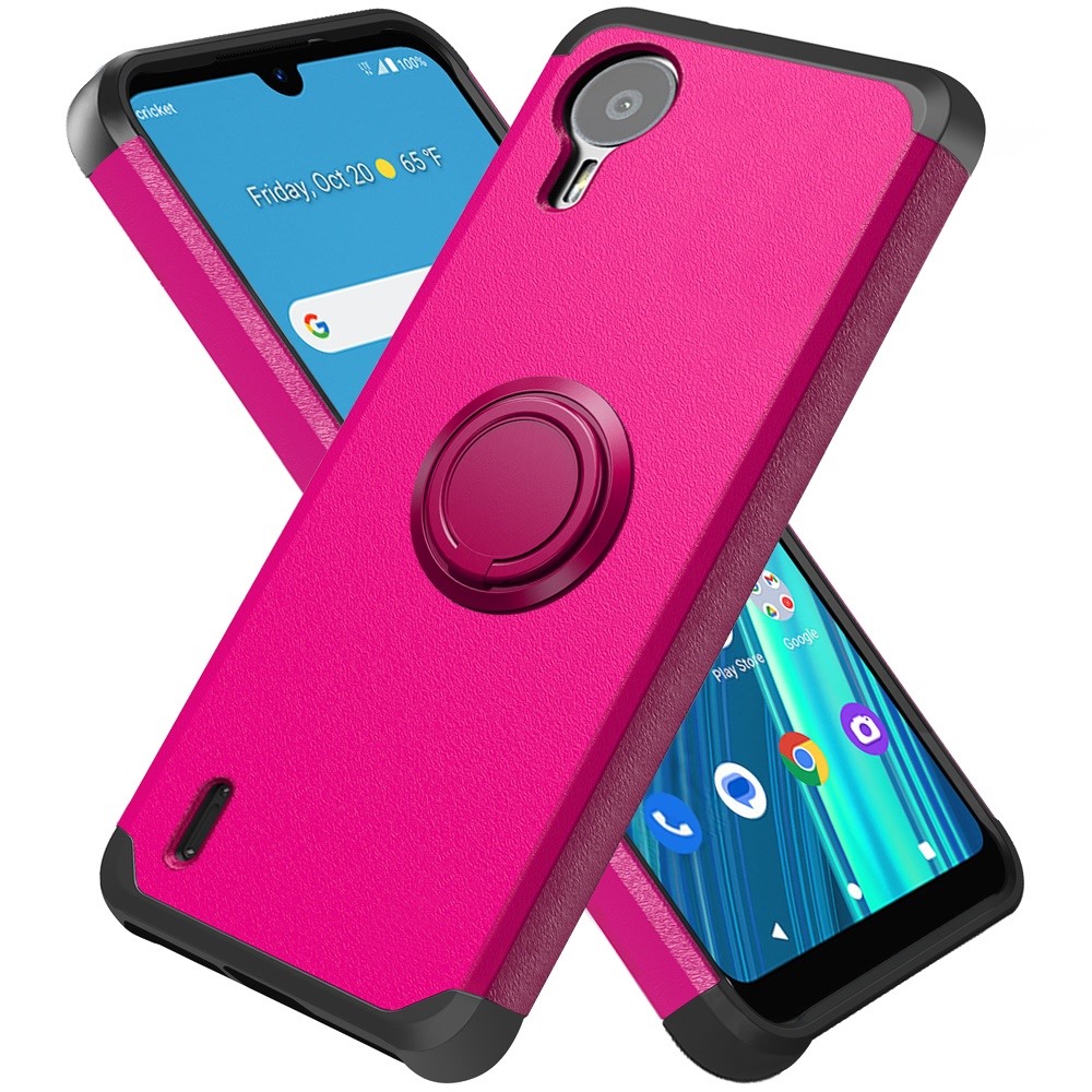 For Cricket Debut S2, At&t Calypso 4 Tough Hybrid Ring Stand + Tempered Glass - Picture 42 of 55