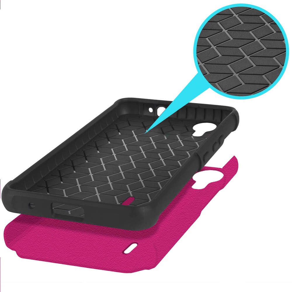 For Cricket Debut S2, At&t Calypso 4 Tough Hybrid Ring Stand + Tempered Glass - Picture 43 of 55