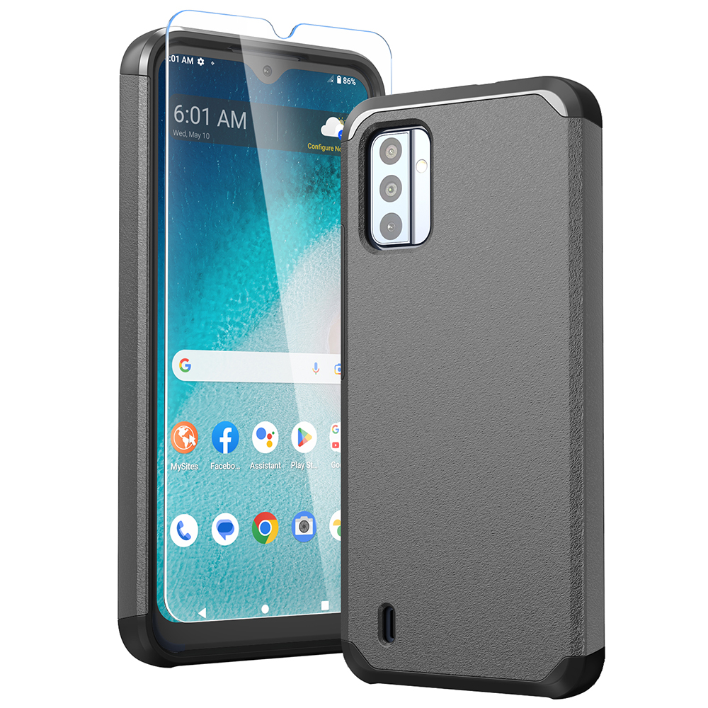 For Nokia c210 Case Cover Tough Strong Shockproof Hybrid + Tempered Glass - Picture 10 of 56