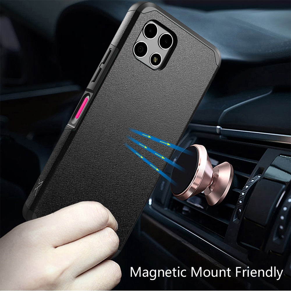 For REVVL 7 5G (2024) Case Dual layers Rugged Cover with Tempered Glass Included - Picture 3 of 36