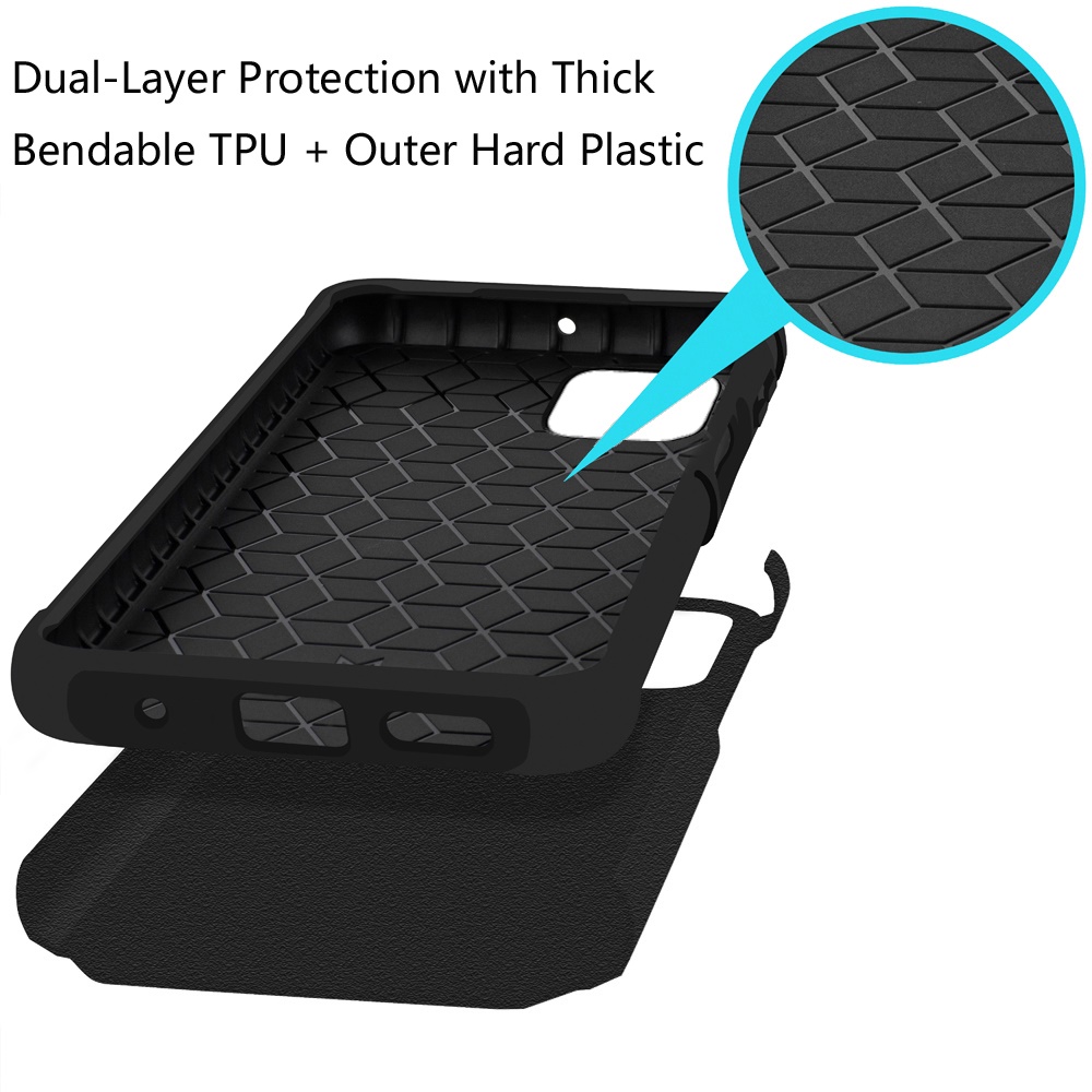For REVVL 7 5G (2024) Case Dual layers Rugged Cover with Tempered Glass Included - Picture 6 of 36